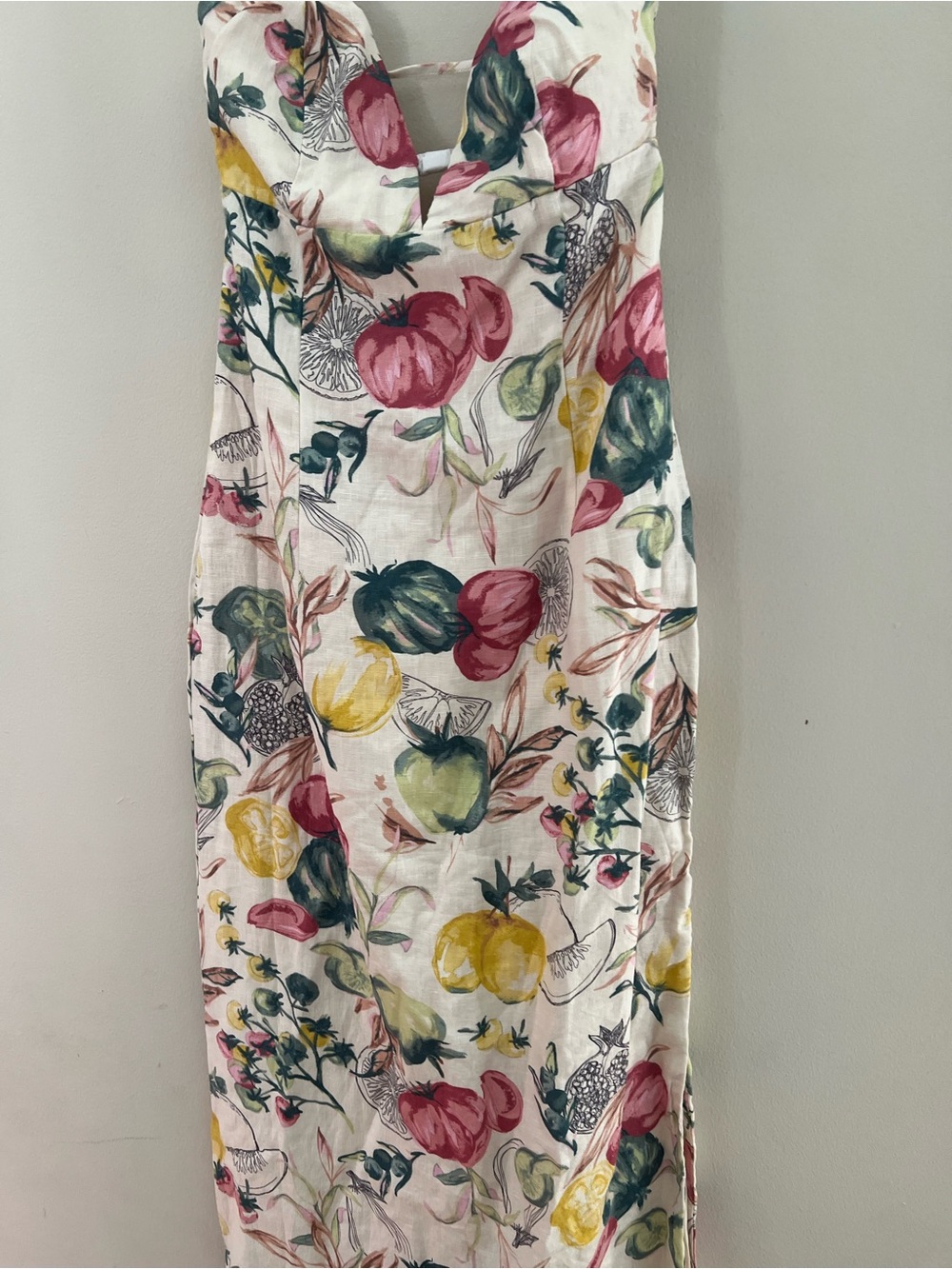 Abercrombie & Fitch Cream Floral Slip Midi Dress with Pink & Yellow Blooms - Picture 8 of 13